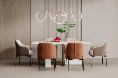 现代餐桌椅组合3D模型下载